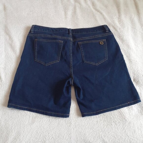 Michael Michael Kors Women's Size 10 Dark Wash Denim Bermuda Shorts - Picture 9 of 13
